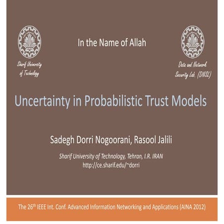 Uncertainty in Probabilistic Trust Models