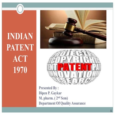 A indian patent act 1970