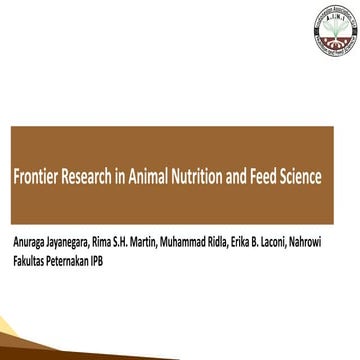 Frontier Research in Animal Nutrition and Feed Science 2021-Anuraga Jayanegara