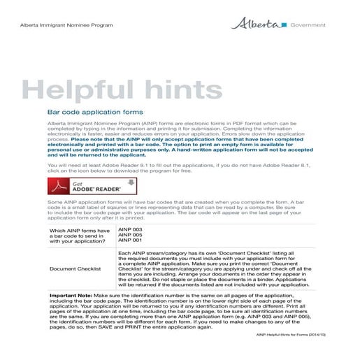 Ain pform helfulhints