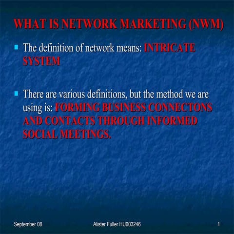 Network Marketing - A Brief History