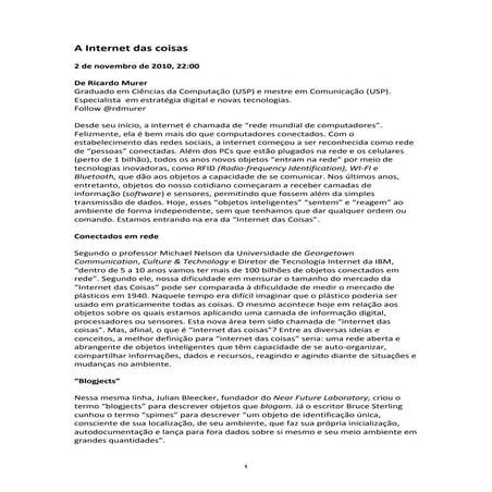 A internet das coisas