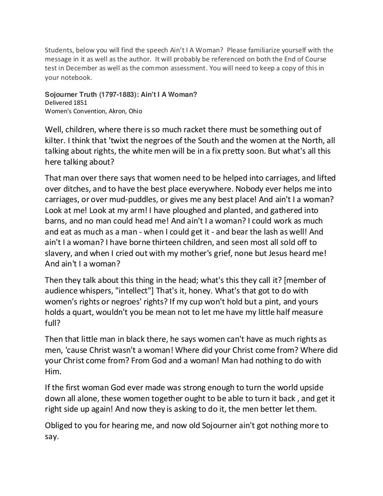 Ain T I A Woman Poem