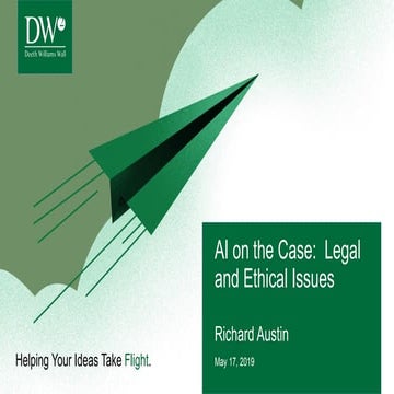 AI on the Case:  Legal and Ethical Issues