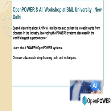OpenPOWER and AI Workshop