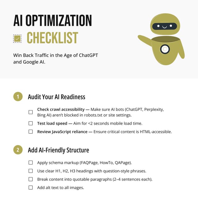 AI Optimization Checklist for Your Website | PDF