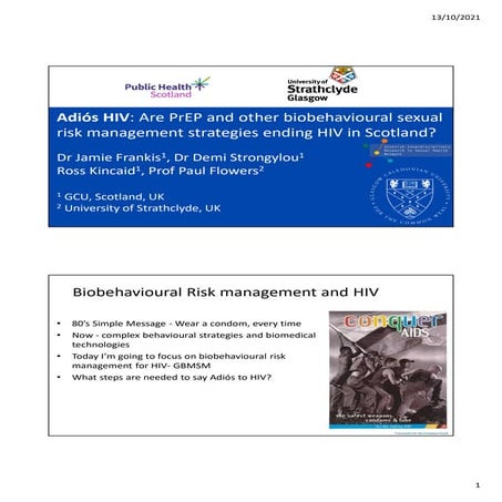 Sex, Drugs & Scotland's Health- Adiós HIV: Are PrEP and other biobehavioural ...