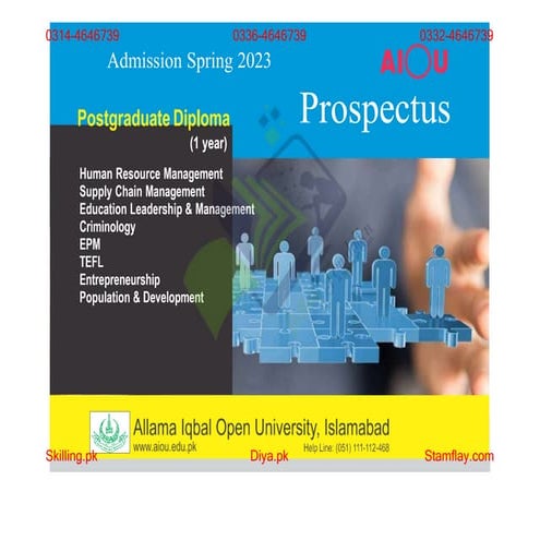 AIOU Prospectus PGD Postgraduate Diploma Programs Download PDF.pptx