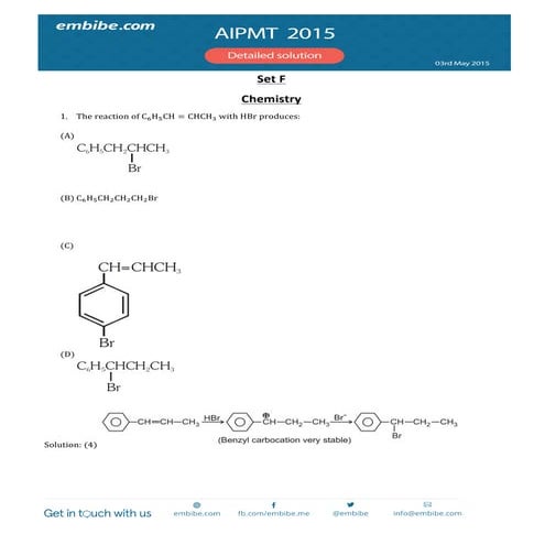 Aipmt 2015 solution code f