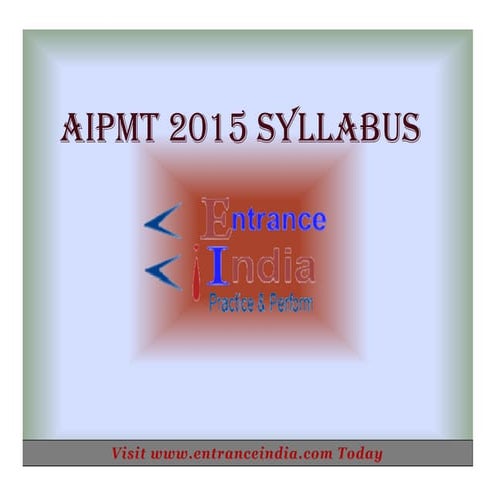 Aipmt  syllabus by entranceindia
