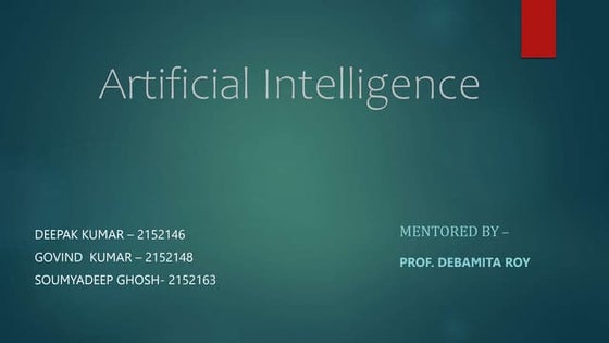 Usage of artificial intelligence in everyday life | PPTX | Computing ...