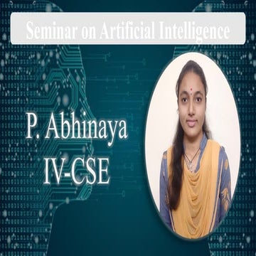 Artificial Intelligence Seminar for Second Year