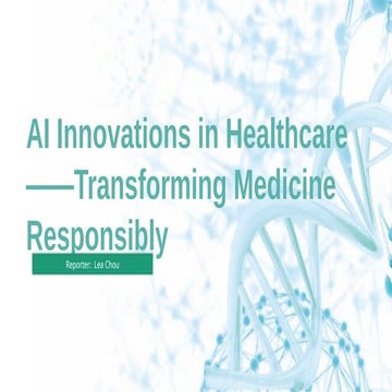 AI in Healthcare Innovation: Transforming Diagnosis, Patient Care ...