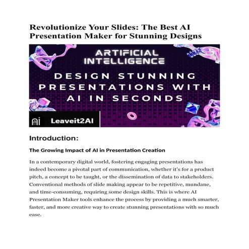 The Best AI Presentation Maker for Stunning Designs