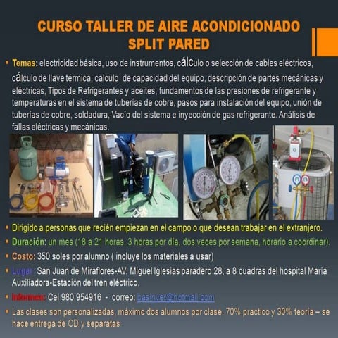 CURSO  DE AIRE ACONDICIONADO SPLIT PARED