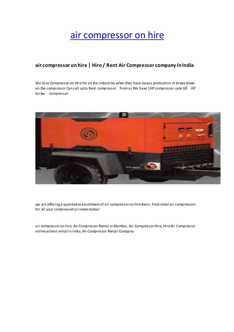 air compressor hire
