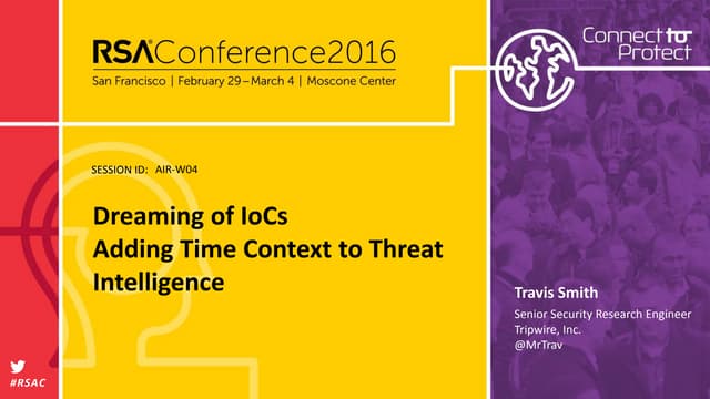 Dreaming of IoCs Adding Time Context to Threat Intelligence