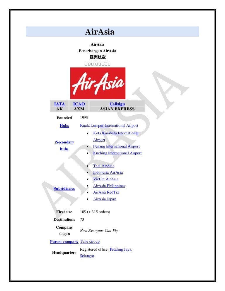 Airasia Organization Chart 2017