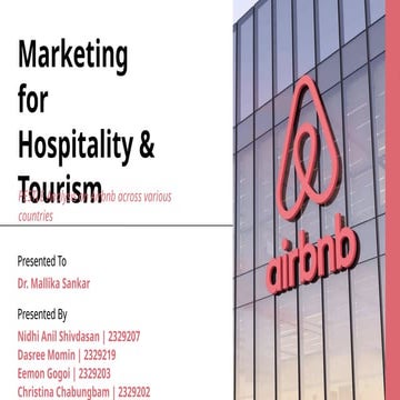 Marketing for Hospitality and Tourism - Case Study on Airbnb