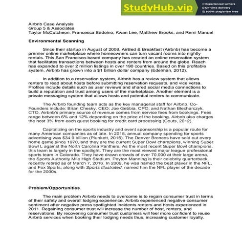 Airbnb Case Analysis | PDF