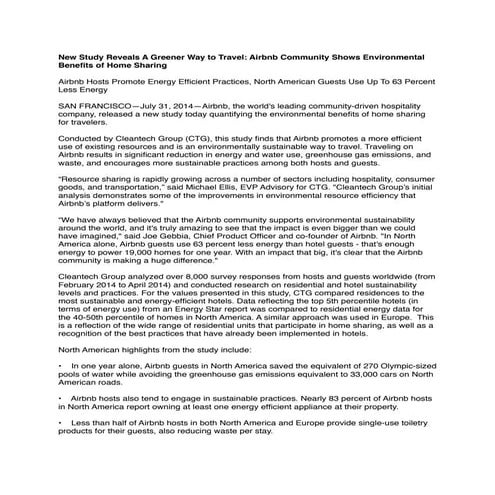 Airbnb environmental study