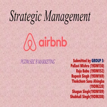 Airbnb ppt - Strategic Management
