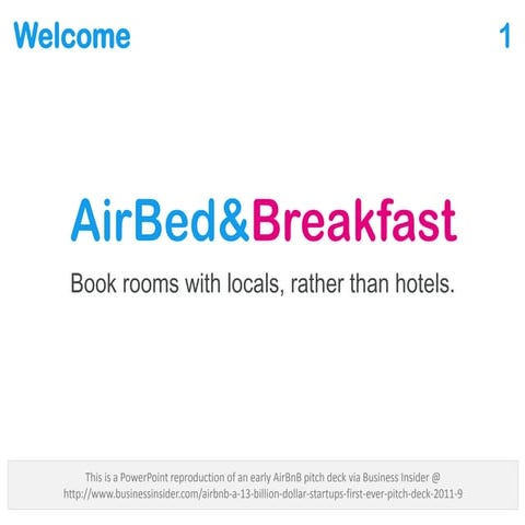 Airbnb First Pitch Deck