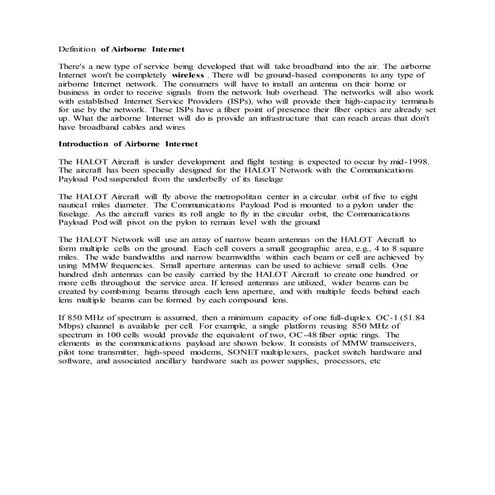 Airborn internet