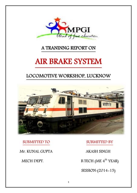 Air brake system of locomotive