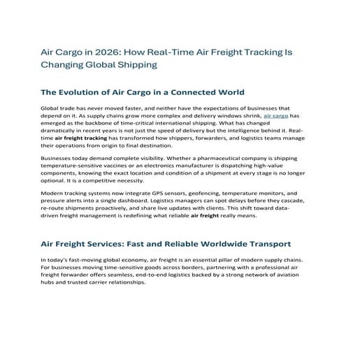 Ascent Global Logistics Overview | PDF