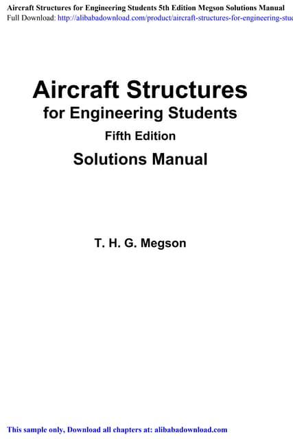Aircraft Structures For Engineering Students 5th Edition Megson Solut
