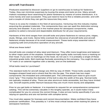 aircraft hardware