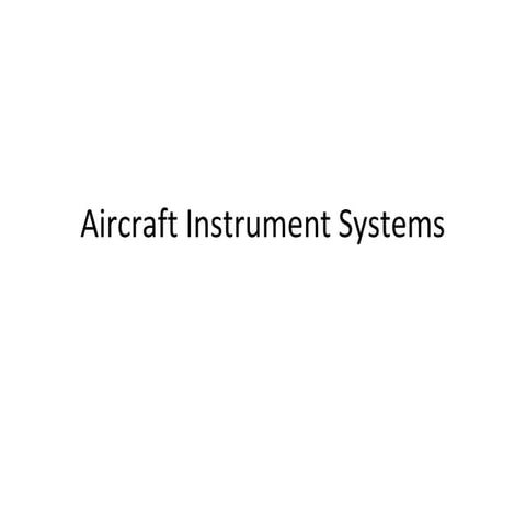 Aircraft instrumentsystems