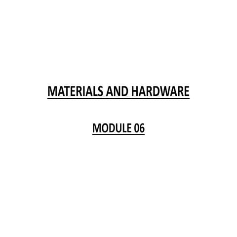 Aircraft materials and hardware