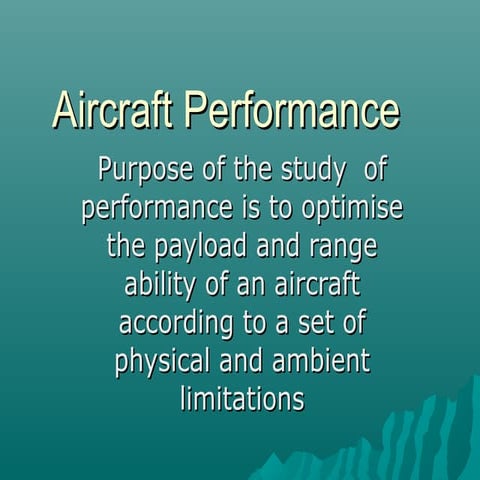 Aircraft performance