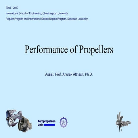 Aircraft propulsion   performance of propellers