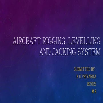 Aircraft rigging, levelling and jacking system