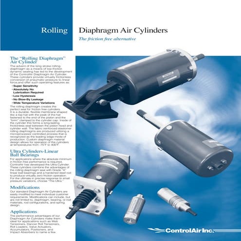 Rolling Diaphragm Air Cyclinders for Linear Motion | PDF