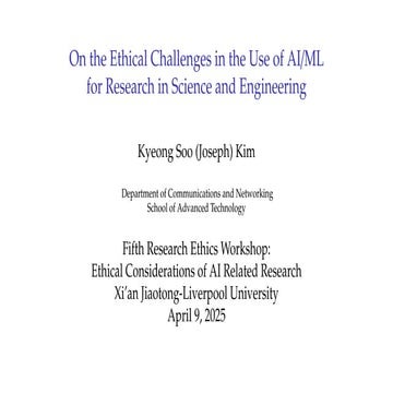 On the ethical challenges in the use of AI/ML for research in science and eng...