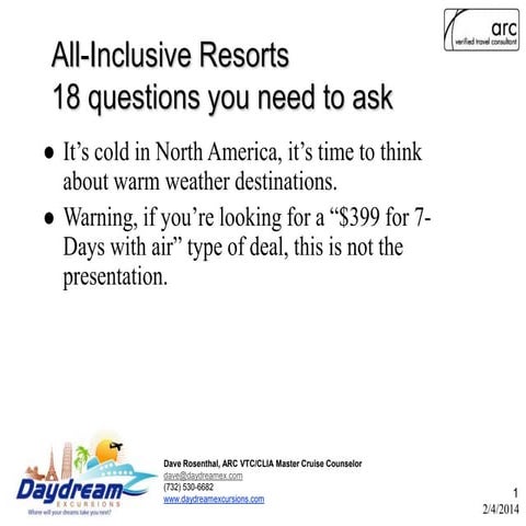 Questions to Ask When Selecting an All-Inclusive resort