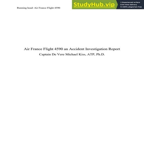 Air France Flight 4590 An Accident Investigation Report