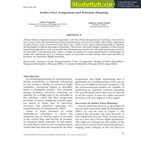 Airline Fleet Assignment And Schedule Planning