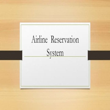 Airline  reservation system