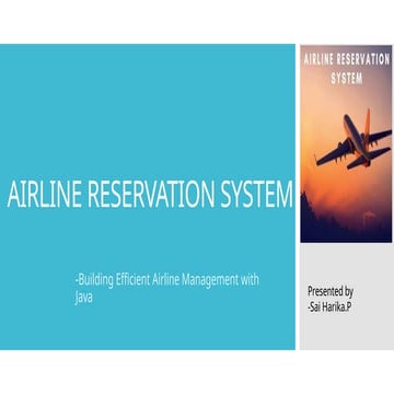AIRLINE RESERVATION SYSTEM USING JAVA... | PPTX | Web Development ...