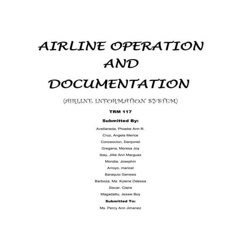Airline operation and documentation