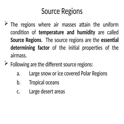 Source Region and Classification of Air mass | PPTX