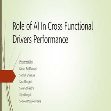 Role of AI In Cross Functional Drivers Performance
