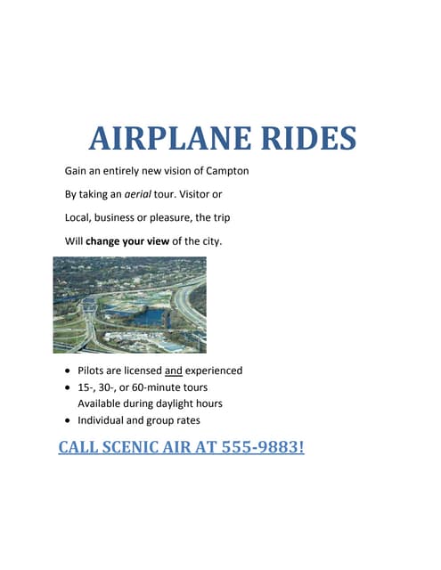 Airplane rides | DOCX