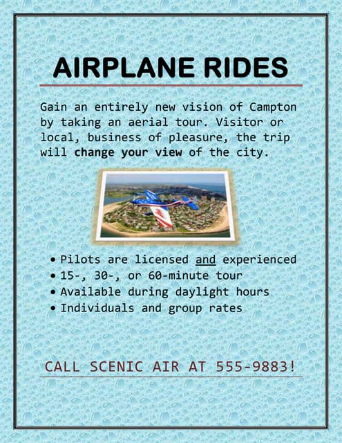 Airplane rides | DOCX