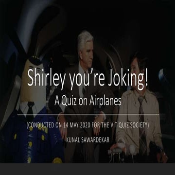Shirley you're Joking - A Quiz on Airplanes